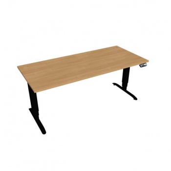 Pracovný stôl Motion, PO, 3S, 180x61 - 128x80 cm, dub/čierna 