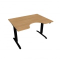 Pracovný stôl Motion Ergo, ZO, 2S, 120x70,5-120,5x90 cm, dub/čierna 