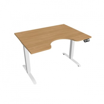Pracovný stôl Motion Ergo, PO, 2S, 120x70,5-120,5x90 cm, dub/biela
