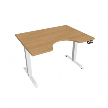 Pracovný stôl Motion Ergo, PO, 2S, 120x70,5-120,5x90 cm, dub/biela 
