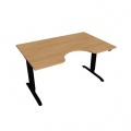 Pracovný stôl Motion Ergo, ZO, 2S, 140x70,5-120,5x90 cm, dub/čierna