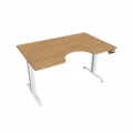 Pracovný stôl Motion Ergo, PO, 2S, 140x70,5-120,5x90 cm, dub/biela