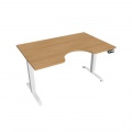 Pracovný stôl Motion Ergo, PO, 2S, 140x70,5-120,5x90 cm, dub/biela 