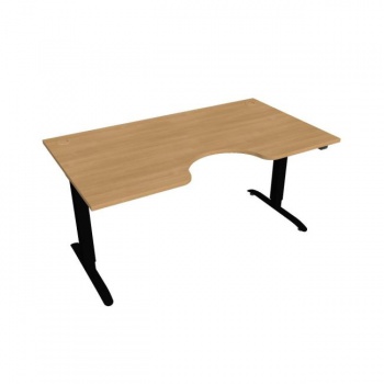 Pracovný stôl Motion Ergo, ZO, 2S, 160x70,5-120,5x90 cm, dub/čierna 