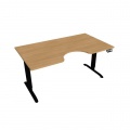 Pracovný stôl Motion Ergo, PO, 2S, 160x70,5-120,5x90 cm, dub/čierna 