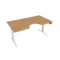 Pracovný stôl Motion Ergo, PO, 2S, 160x70,5-120,5x90 cm, dub/biela 