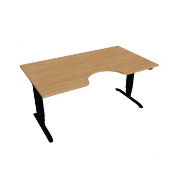 Pracovný stôl Motion Ergo, ZO, 3S, 160x61-128x90 cm, dub/čierna 