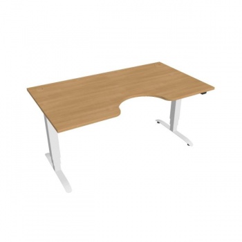 Pracovný stôl Motion Ergo, ZO, 3S, 160x61-128x90 cm, dub/biela