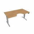 Pracovný stôl Motion Ergo, PO, 3S, 160x61-128x90 cm, dub/sivá