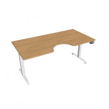 Pracovný stôl Motion Ergo, PO, 2S, 180x70,5-120,5x90 cm, dub/biela 