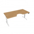 Pracovný stôl Motion Ergo, PO, 2S, 180x70,5-120,5x90 cm, dub/biela 