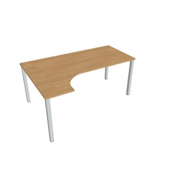Pracovný stôl Uni, ergo, pravý, 180x75,5x120 cm, dub/sivá 