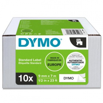 Samolepiaca páska Dymo D1 9 mm biela/čierna, 10ks 