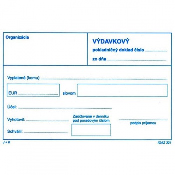 Výdavkový pokladničný doklad bez DPH, samoprepis, A6 