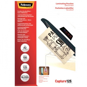 Laminovacie fólie Fellowes 303x426 A3 125mic adhezívne 