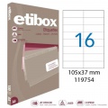 Etikety univerzálne 105x37mm Etibox A4 100 hárkov 