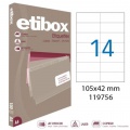 Etikety univerzálne 105x42,4mm Etibox A4 100 hárkov 