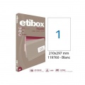 Etikety univerzálne 210x297mm Etibox A4 100 hárkov 