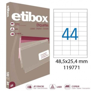 Etikety univerzálne 48,5x25,4mm Etibox A4 100 hárkov 