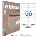 Etikety univerzálne 52,5x21,2mm Etibox A4 100 hárkov 