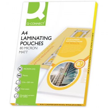 Laminovacie fólie Q-Connect 216x303 A4 80mic matné 