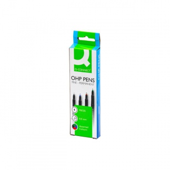 Sada permanentných popisovačov OHP Q-CONNECT F 4S 0,5mm 