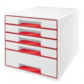 Zásuvkový box Leitz WOW s 5 zásuvkami červený 
