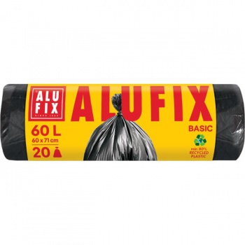 Vrecia na odpadky 60 l /20 ks, Economy, 13 mic., 59 x 72 cm, čierne, HDPE 