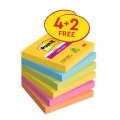 Samolepiaci bloček Post-it Carnival 76x76, 4 + 2 Zadarmo, 90 lístkov v bločku 