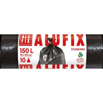 Vrecia na odpadky 150 l / 10 ks, 40mic., 78 x 105 cm, čierne, LDPE 