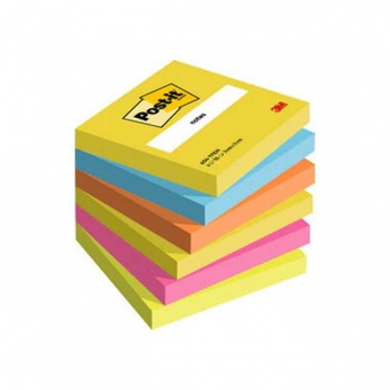 Samolepiaci bloček Post-it ENERGETIC 76x76mm, 6x100 lístkov 
