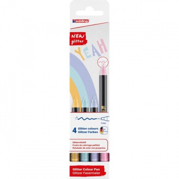 Sada popisovačov edding 1200/4S glitter,  pastelové farby 