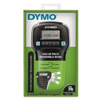 Dymo LM 160 tlačiareň štítkov a 3x D1 pásky 12mm x 7m čierna na bielej 
