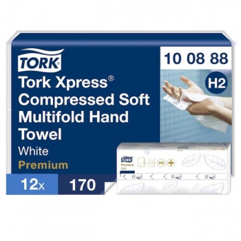 Papierové utierky skladané ZZ 2-vrstv. TORK Xpress Multifold stlačené jemné H2 (12 bal. x 170) 