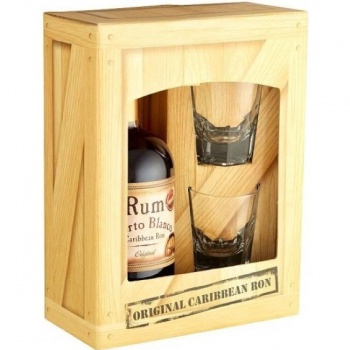 DARČEK: Rum Caribbean 37,5% , 0,5l +2 poháre 