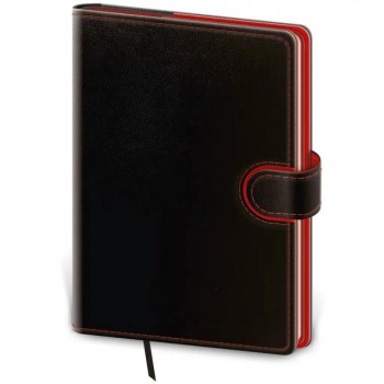 Diár Flip denný A5 14,3x20,5cm - čierno/červený 2026 