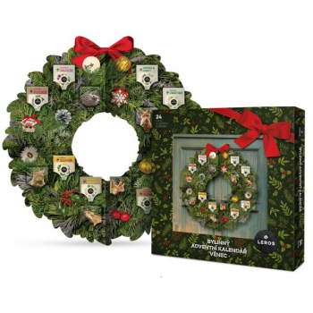 Leros bylinný adventný kalendár veniec (24 vreciek) 