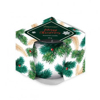 Emocio Sklo Dekor 70x62 mm Merry Christmas, vonná sviečka 