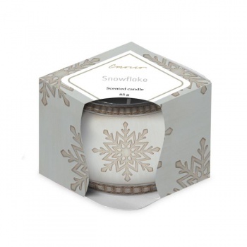 Emocio Sklo Dekor 70x62 mm Snowflake (Cookie and Cream), vonná sviečka 