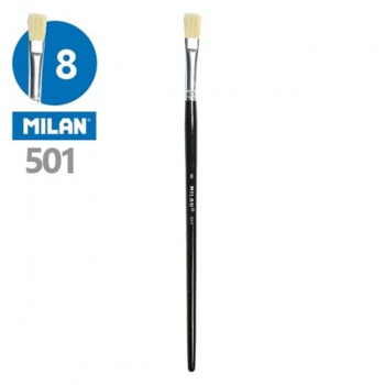 Štetec MILAN č. 8, plochý (prasacie štetiny), čierny 