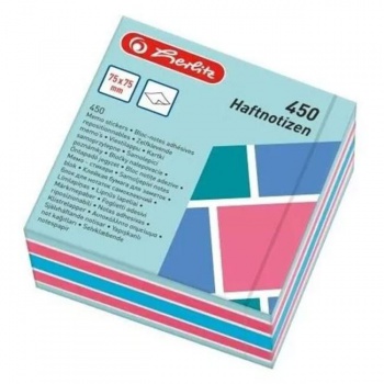 Poznámkový bloček Herlitz Color Blocking 75x75mm 450 listov farebný 