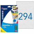 Etikety kruhové 8mm Agipa A5 biele 