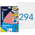 Etikety kruhové 8mm Agipa A5 červené 