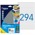 Etikety kruhové 8mm Agipa A5 čierne 