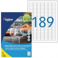 Etikety univerzálne odnímateľné 25,4x10mm Agipa A4 25 hárkov 