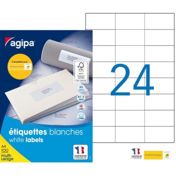 Etikety univerzálne 70x37mm Express Agipa A4 100 hárkov 