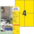 Etikety farebné 105x148mm Avery A4 100 hárkov žlté 