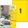 Etikety farebné 210x297mm Avery A4 100 hárkov žlté 