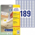 Etikety univerzálne odnímateľné 25,4x10mm Avery A4 25+5 hárkov 