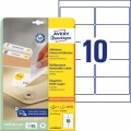 Etikety univerzálne odnímateľné 96x50,8mm Avery A4 25+5 hárkov 